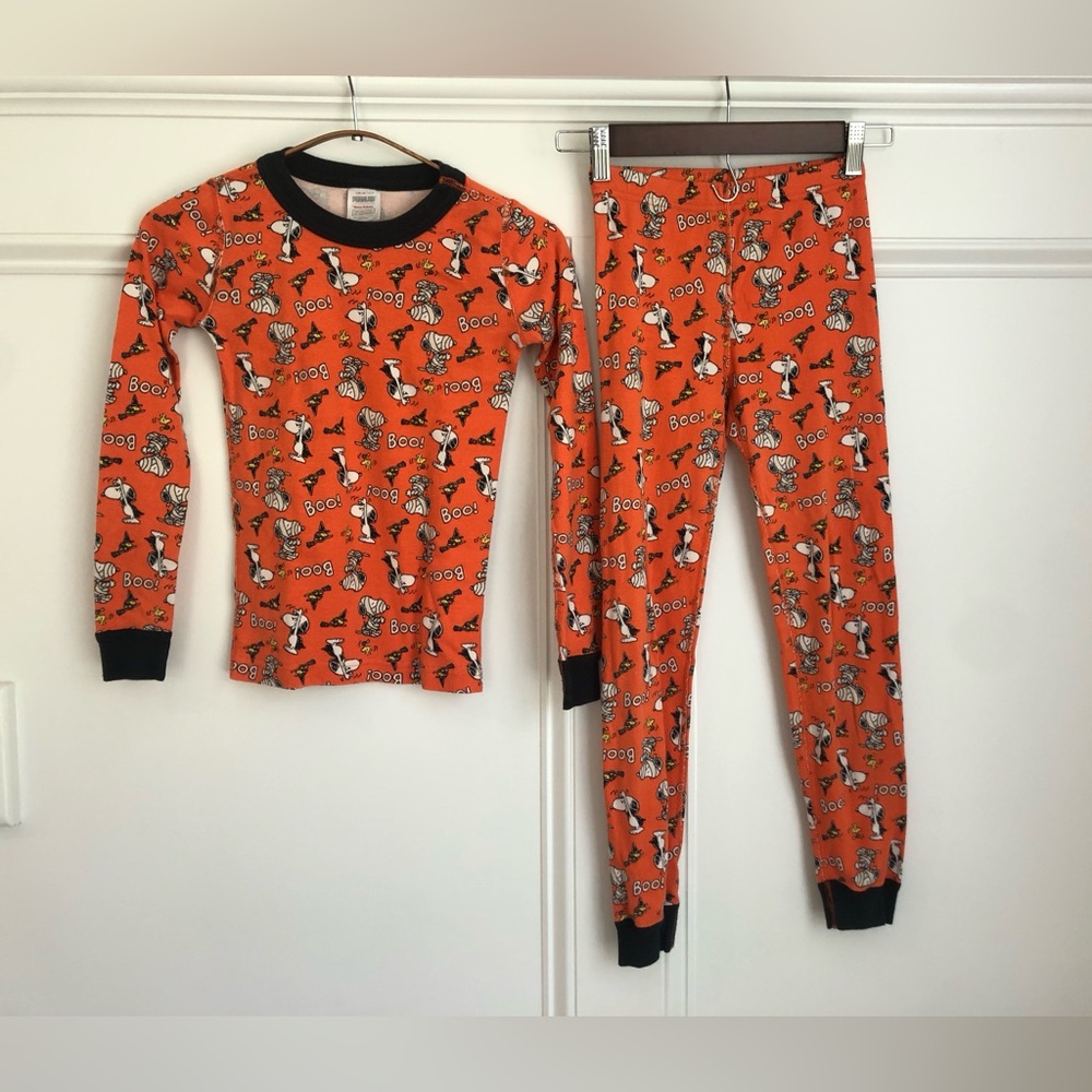 Hanna Andersson Orange Snoopy Halloween Pajama Set 130
